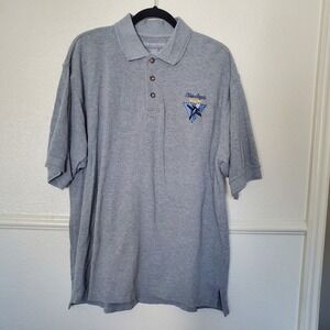 Cheyenne River Mens Blue Angels Embroidered Polo Shirt Gray Cotton Large L